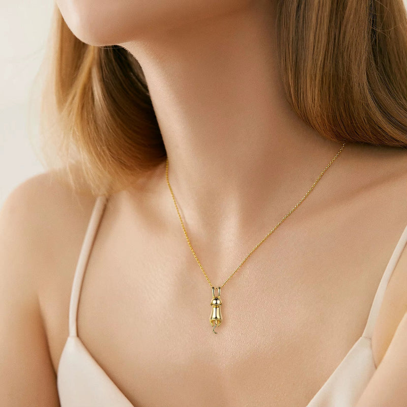 925 Sterling Silver Stretched Cat Necklace for Women 18Inches Rolo Chain Animals Chic Jewelry Gift for Cat Person SC36
