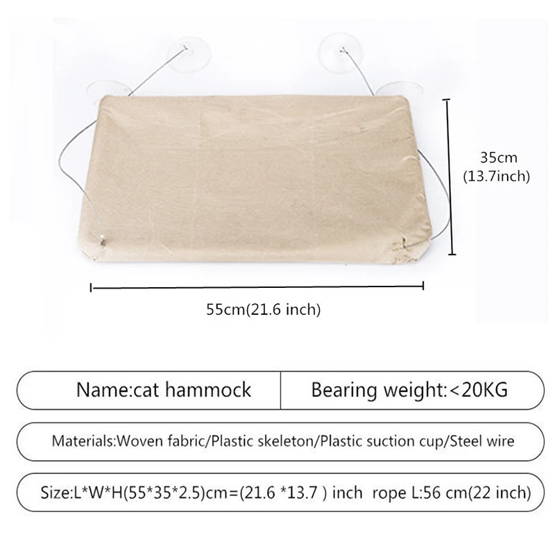Hanging Cat Bed Pet Cat Hammock Aerial Cats Bed House Kitten Climbing Frame Sunny Window Seat Nest Bearing 20Kg Pet Winter