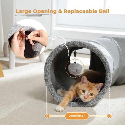 Cat Scratching Post & Tunnel – Fun Activity Center for Indoor Cats