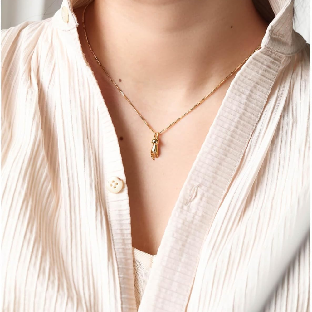 Trendy Cat Charm Necklace