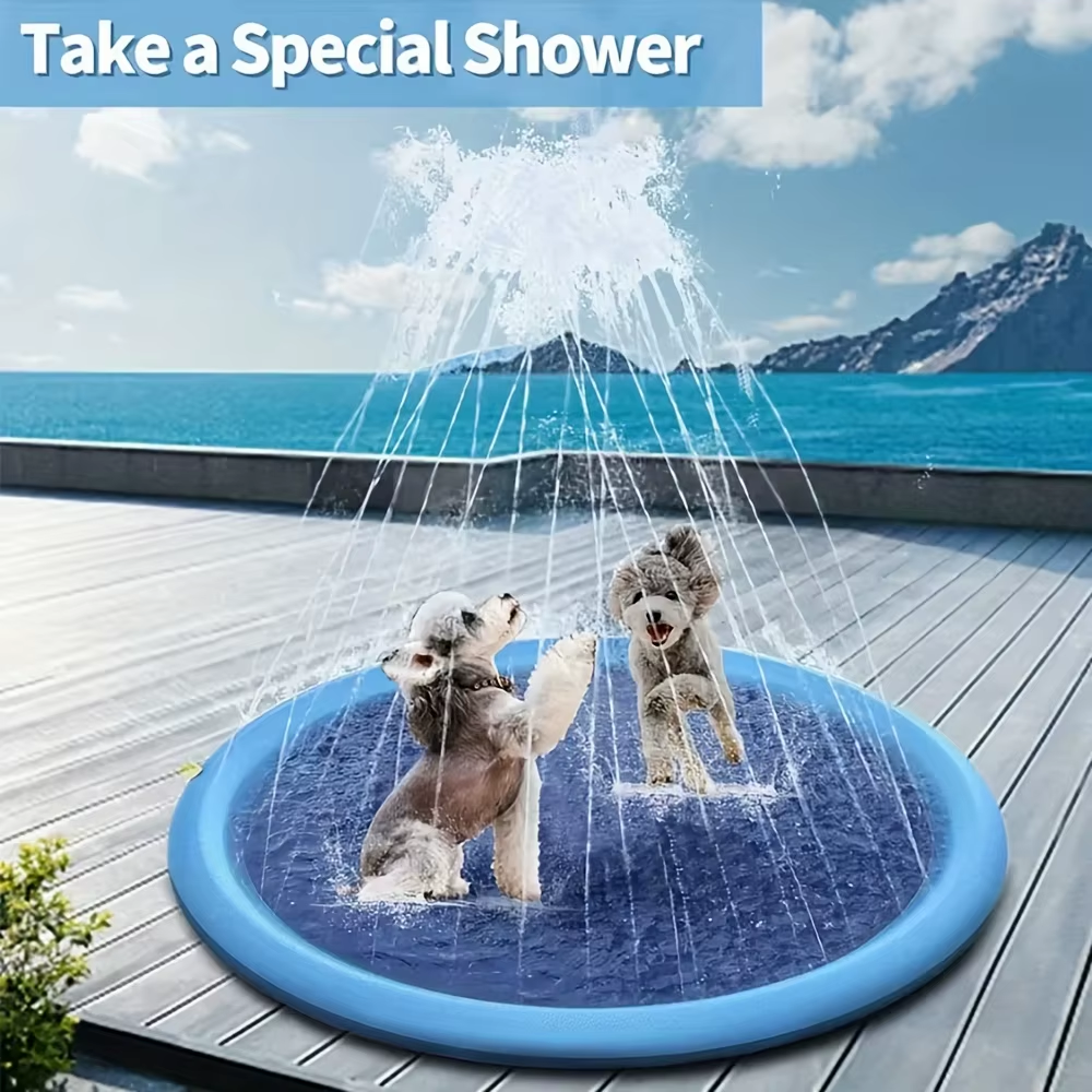 Portable Dog Pool with Built-In Sprinkler – Keep Your Pup Cool Outdoors