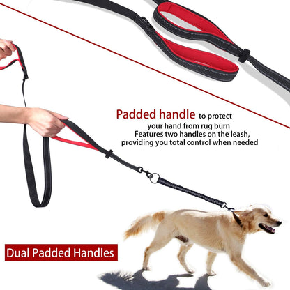 Dual Dog Leash, Double Dog Leash, 360° Swivel No Tangle Dog Walking Leash for 2 Dogs up to 200Lbs, Comfortable Adjustable Dual Padded Handles