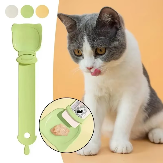 Cat Lickable Food Feeder Spoon – Long-Handle Wet Food Dispenser
